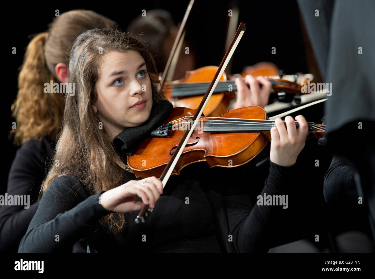 High School student orchestra Stock Photo Alamy