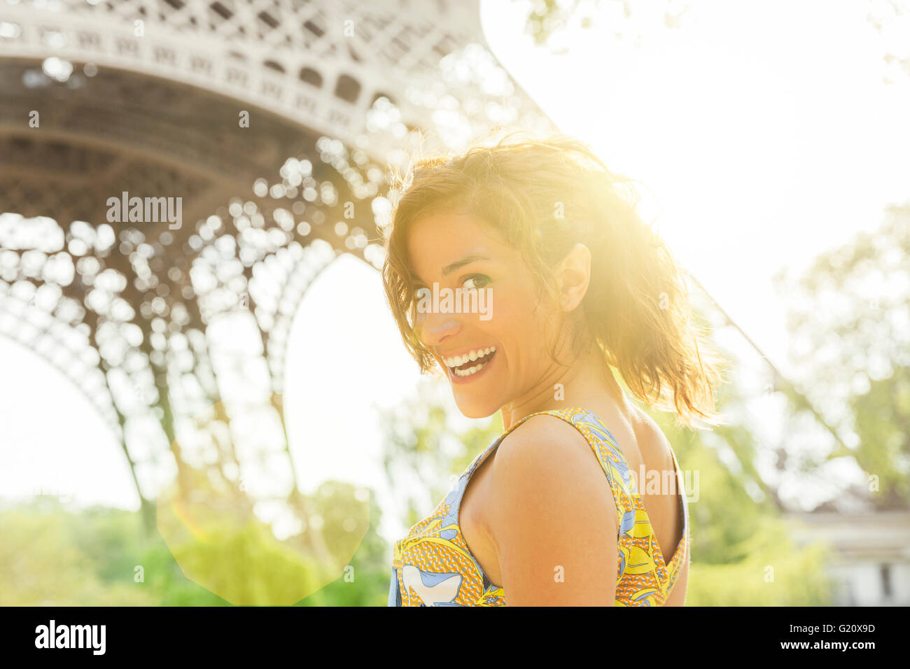 Young woman visiting Paris Stock Photo