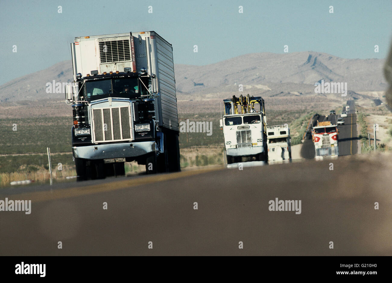 USA - Nevada. Truck traffic on US 93 highway Stock Photo