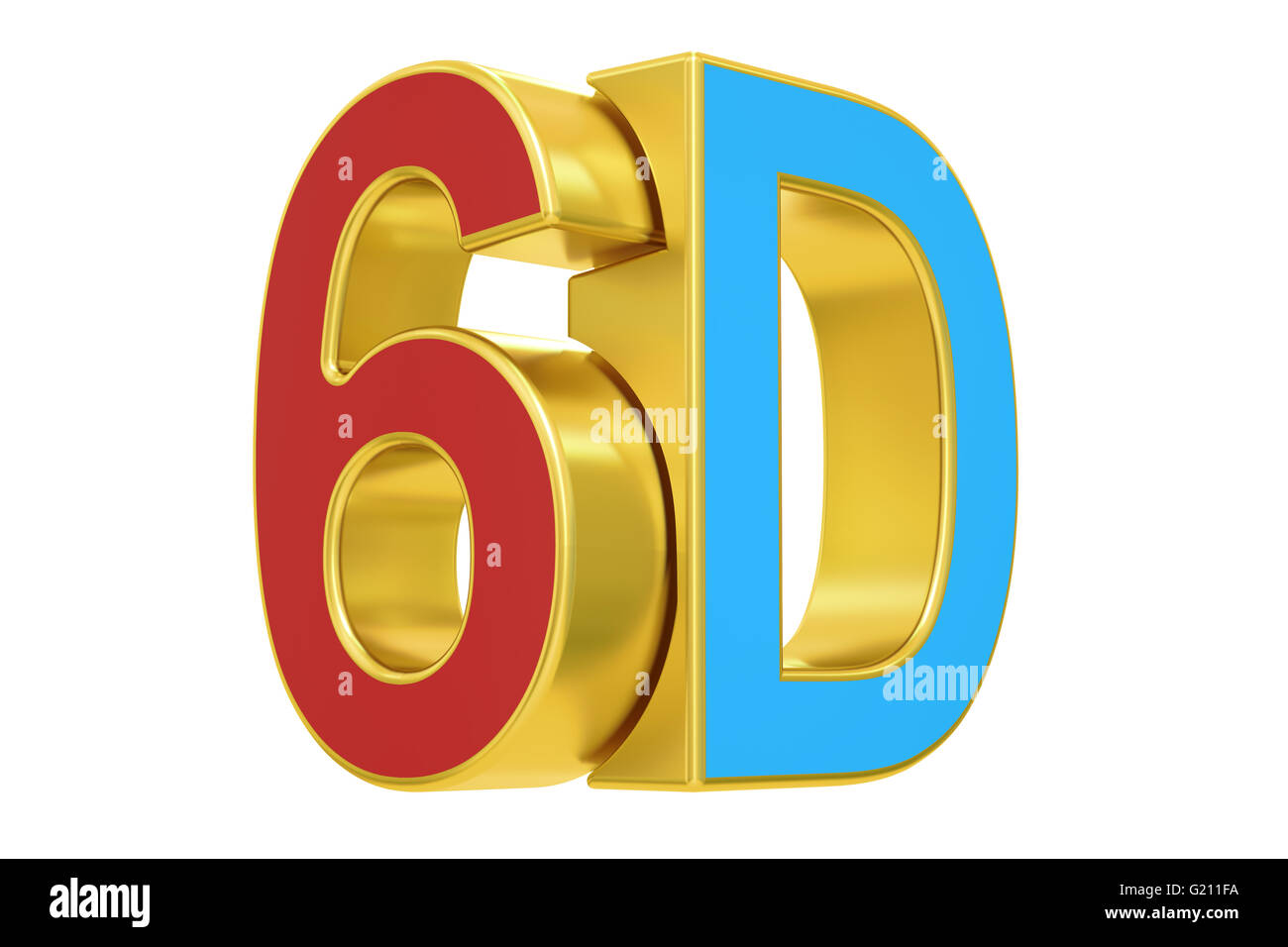 6D logo, 3D rendering  isolated on white background Stock Photo