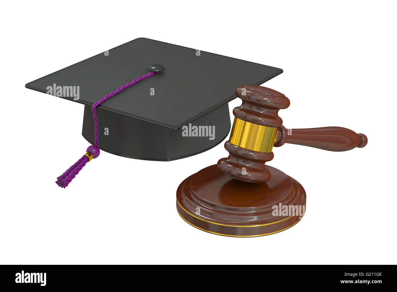 Law education concept, 3D rendering isolated on white background Stock