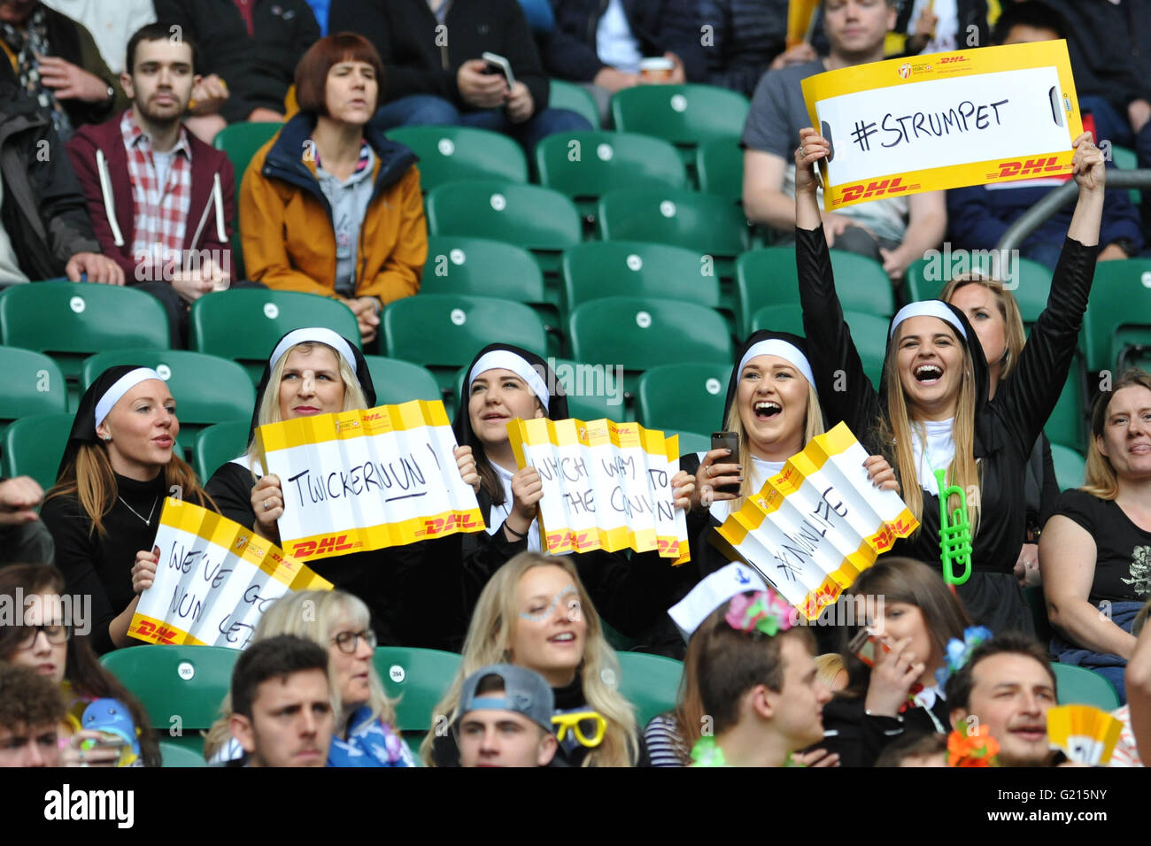 London, UK. 21st May, 2016. Rugby fans in fancy dress at the HSBC World