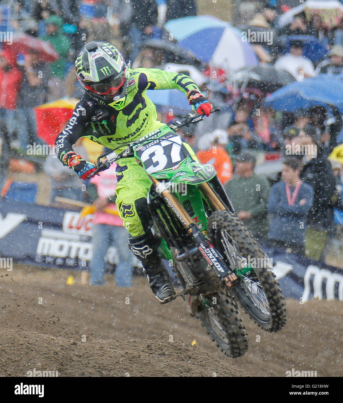 Rancho Cordova, CA. 21st May, 2016. # 37 Joey Savatag on the Monster  Energy/Pro Circuit Kawasaki, was superb at Hangtown. He was the number-one  qualifier and he topped both motos in dominant