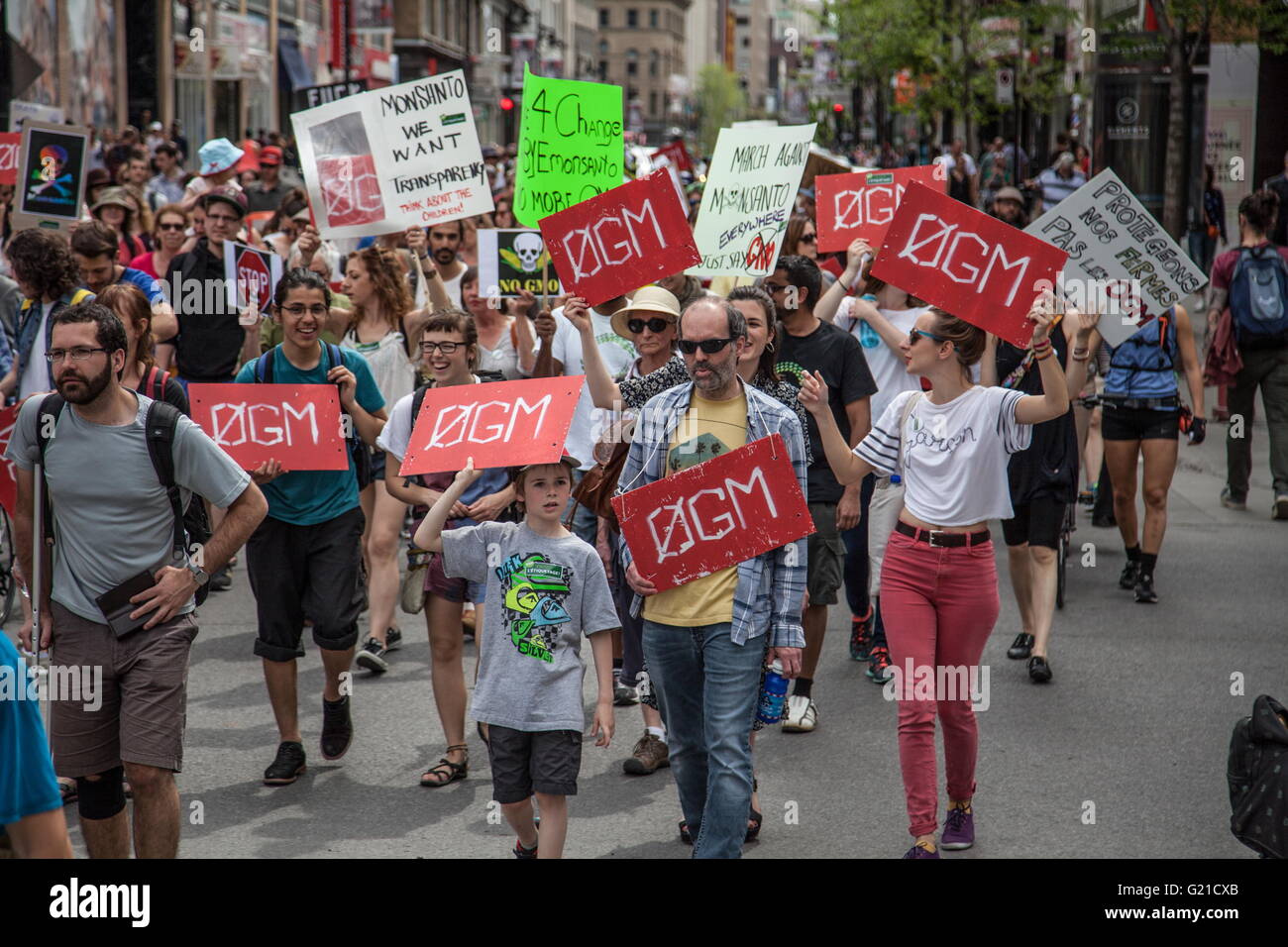 Montreal, Quebec, Canada. 22nd Jan, 2016. As part of the global actions against American biotech Monsanto, hundreds take the streets of Montreal against the corporation and to demand the Canadian government to label the foods genetically modified. © Oscar Aguirre/ZUMA Wire/ZUMAPRESS.com/Alamy Live News Stock Photo