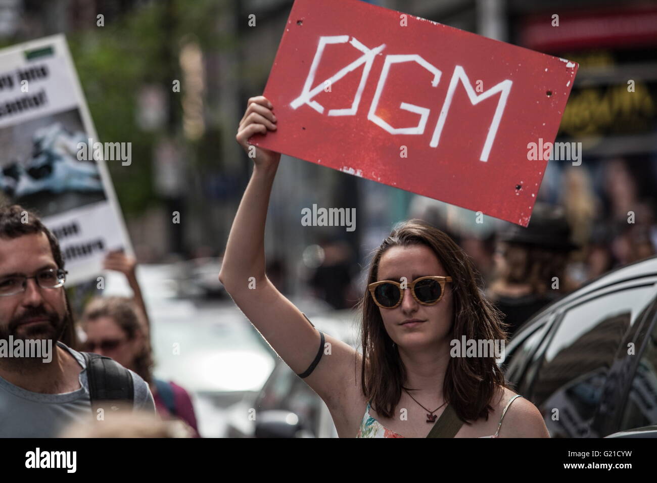 Montreal, Quebec, Canada. 22nd Jan, 2016. As part of the global actions against American biotech Monsanto, hundreds take the streets of Montreal against the corporation and to demand the Canadian government to label the foods genetically modified. © Oscar Aguirre/ZUMA Wire/ZUMAPRESS.com/Alamy Live News Stock Photo