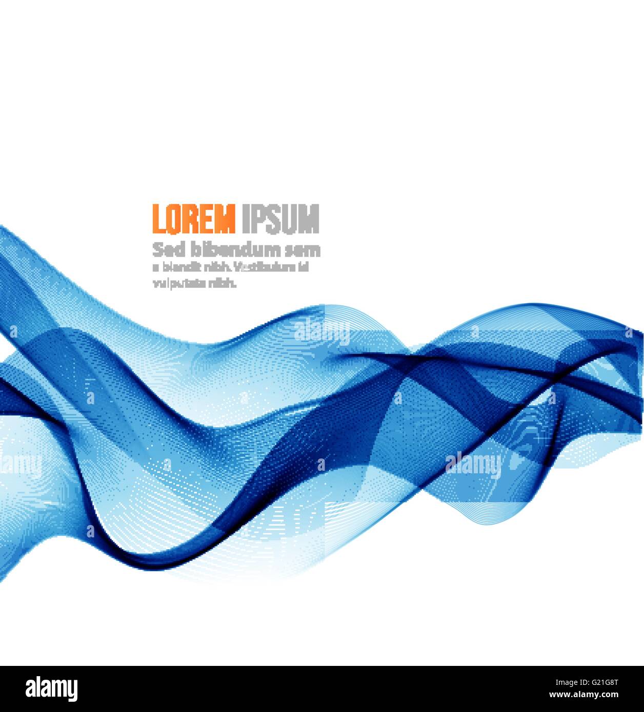 Abstract vector wave background. Blue smoke wave. Blue wave background ...
