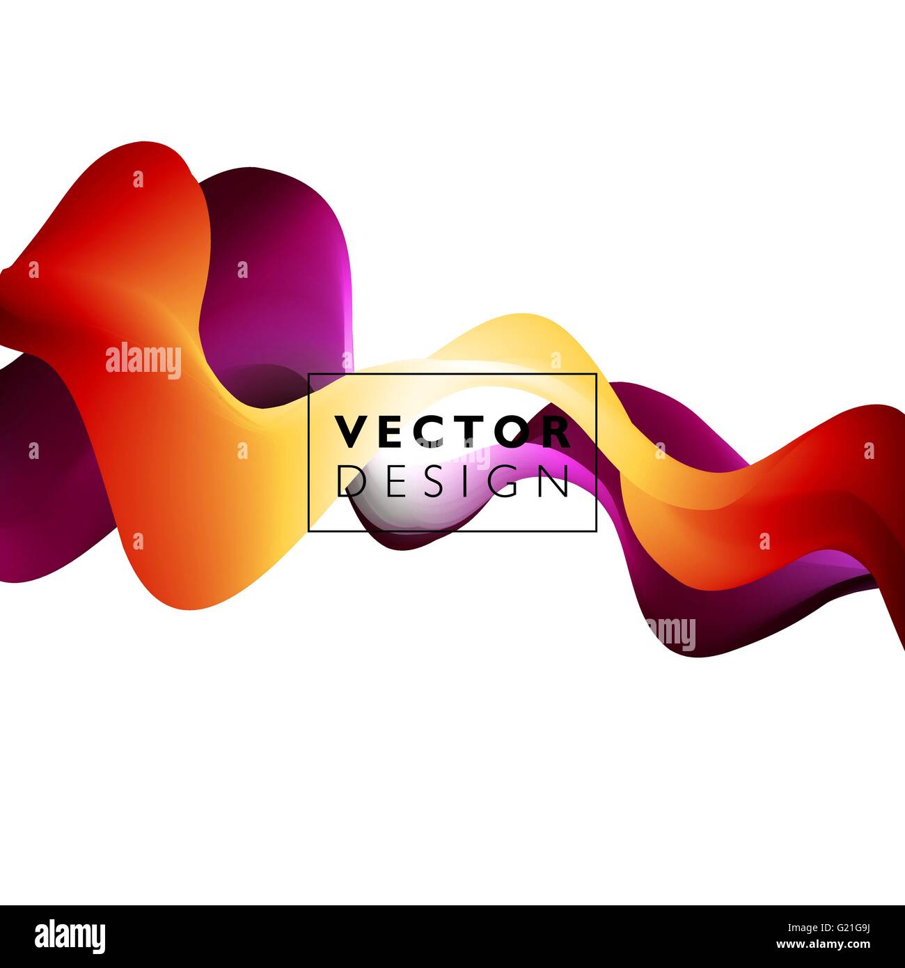 Abstract smooth color wave vector. Curve flow orange and purple motion ...