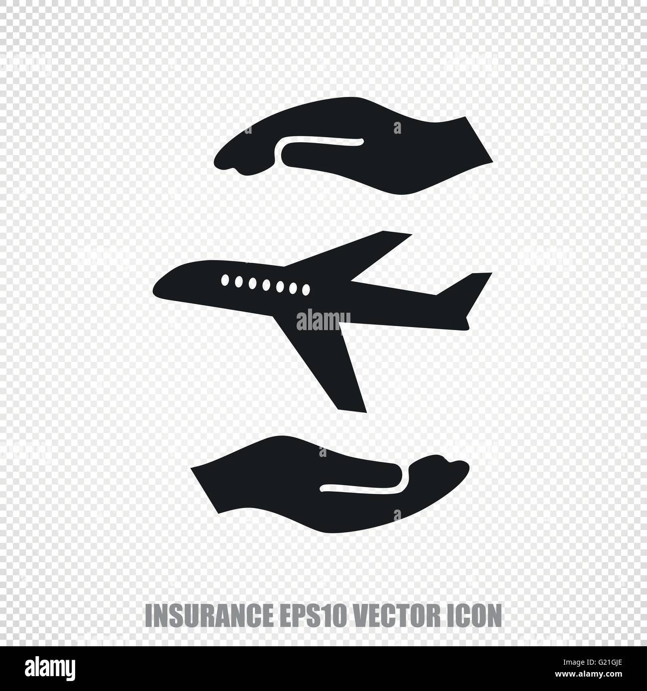 Insurance vector Airplane And Palm icon. Modern flat design Stock ...