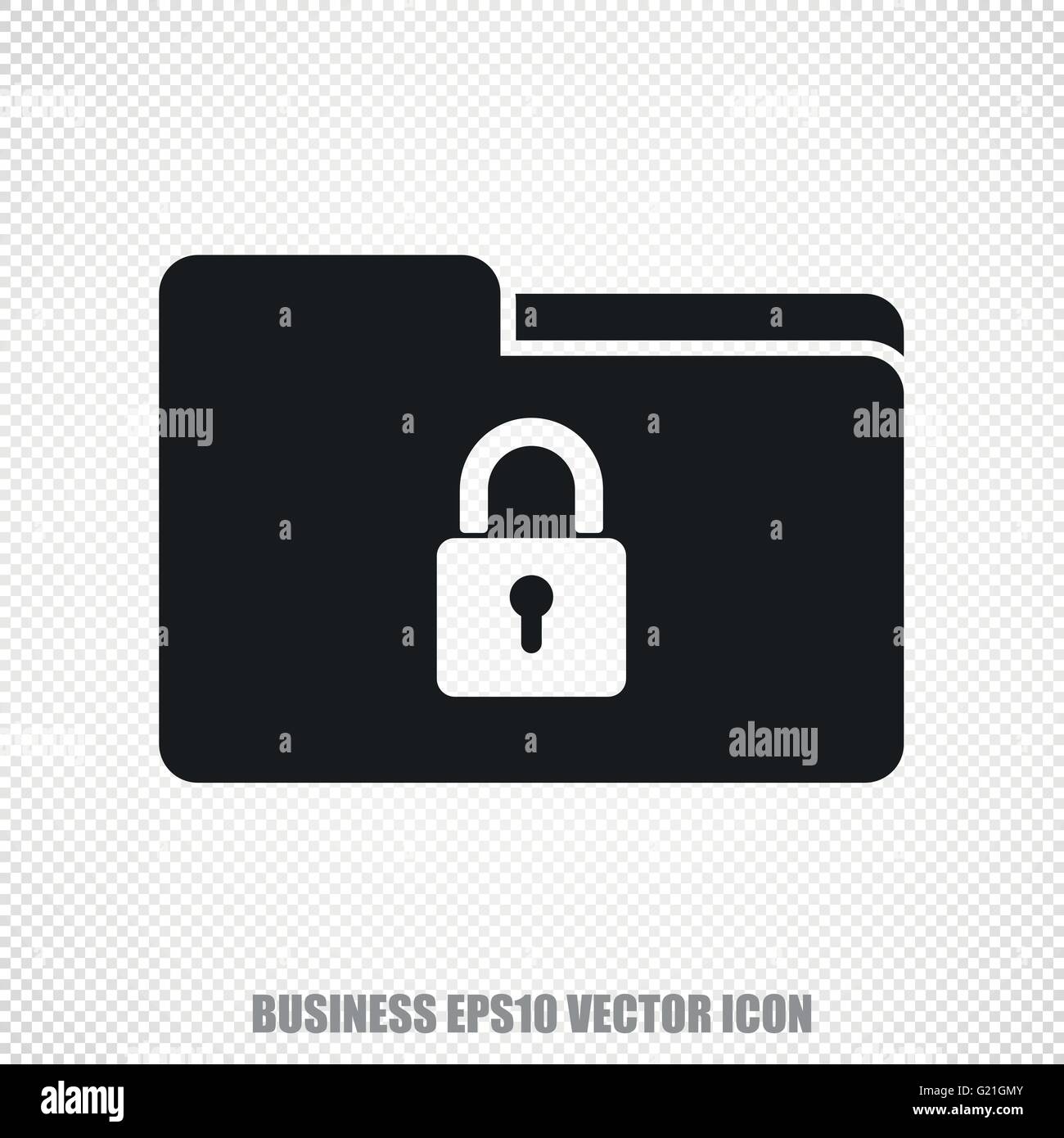 Business vector Folder With Lock icon. Modern flat design Stock Vector ...