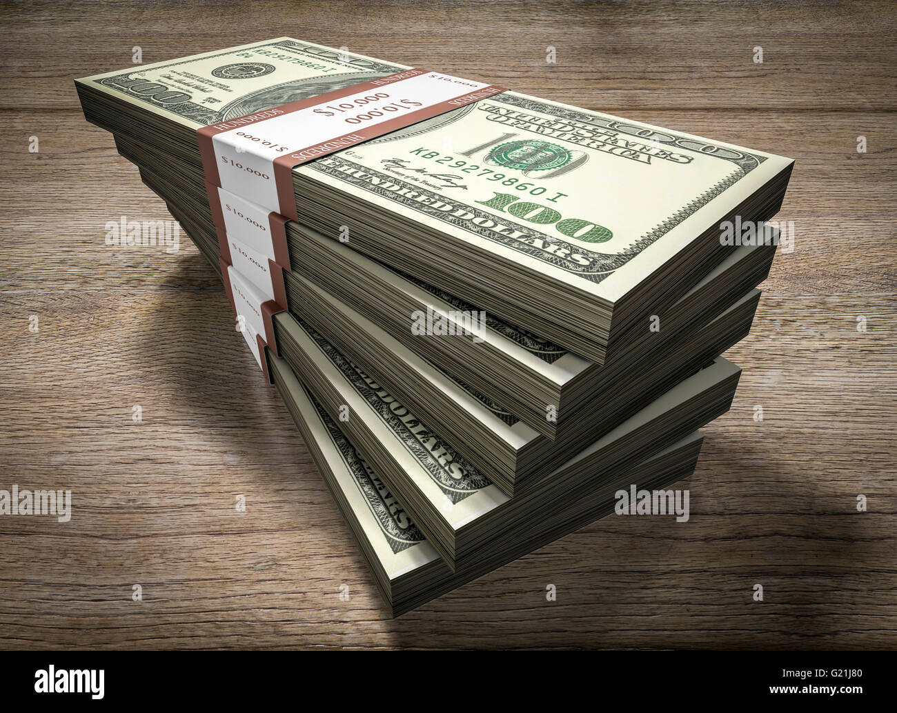 Bundled hundred dollar bills, money stacks Stock Photo - Alamy