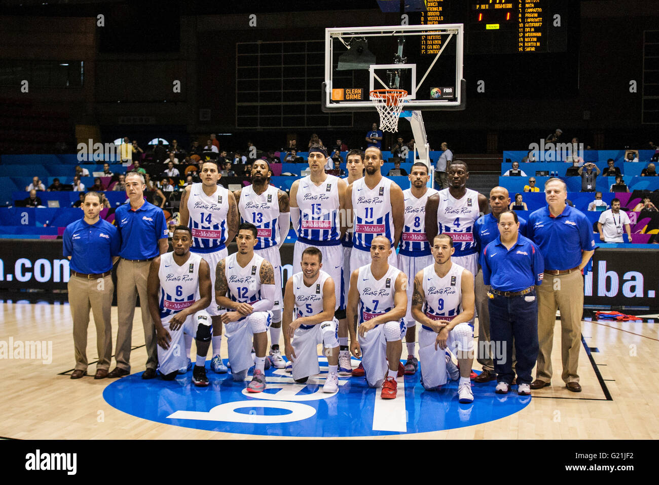 Team of Puerto Rico during FIBA Basketball World Cup 2014 Group Phase  match, played at Municipal Palace of Sports of San Pablo, on August 30, 2014  in Seville, Spain Stock Photo - Alamy