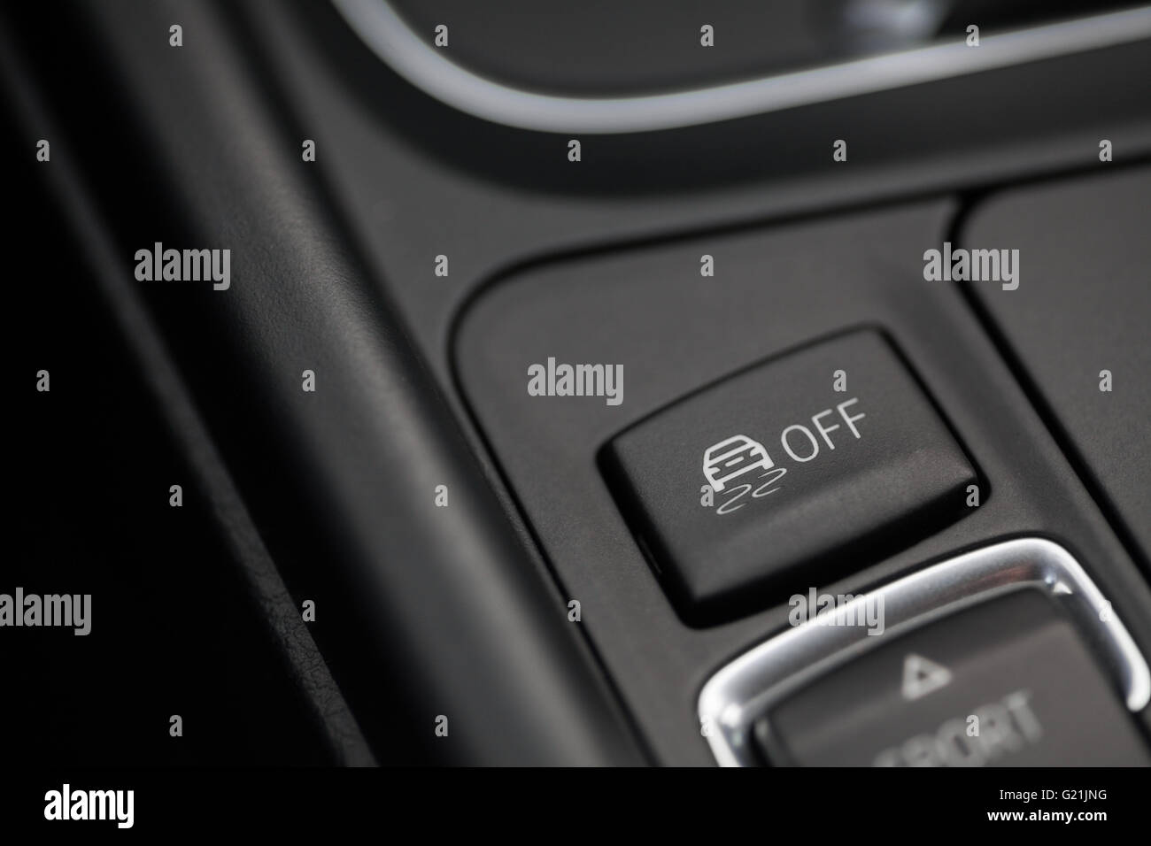 Close up shot of the ESP button in a car Stock Photo Alamy