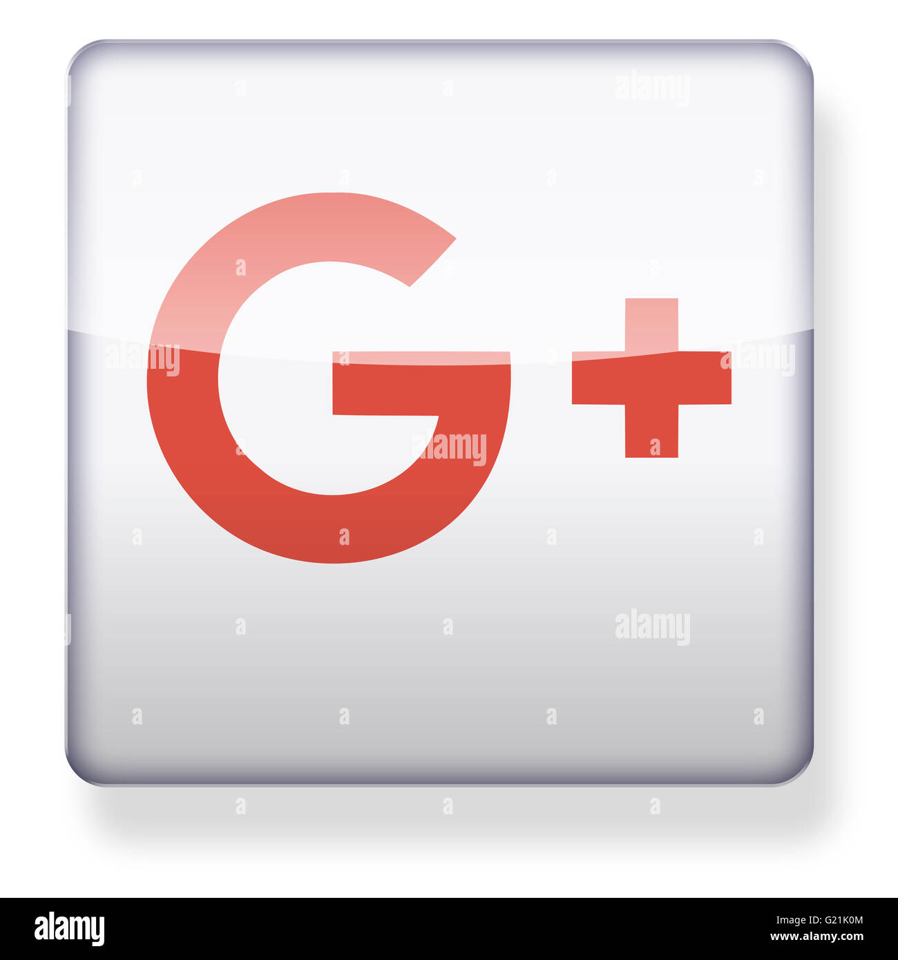 New Google Plus logo as an app icon. Clipping path included. Stock Photo