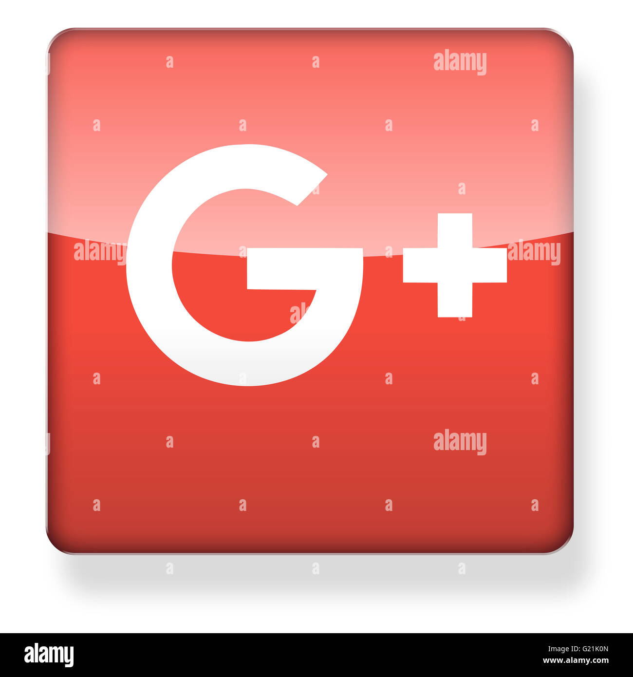 New Google+ logo as an app icon. Clipping path included. Stock Photo
