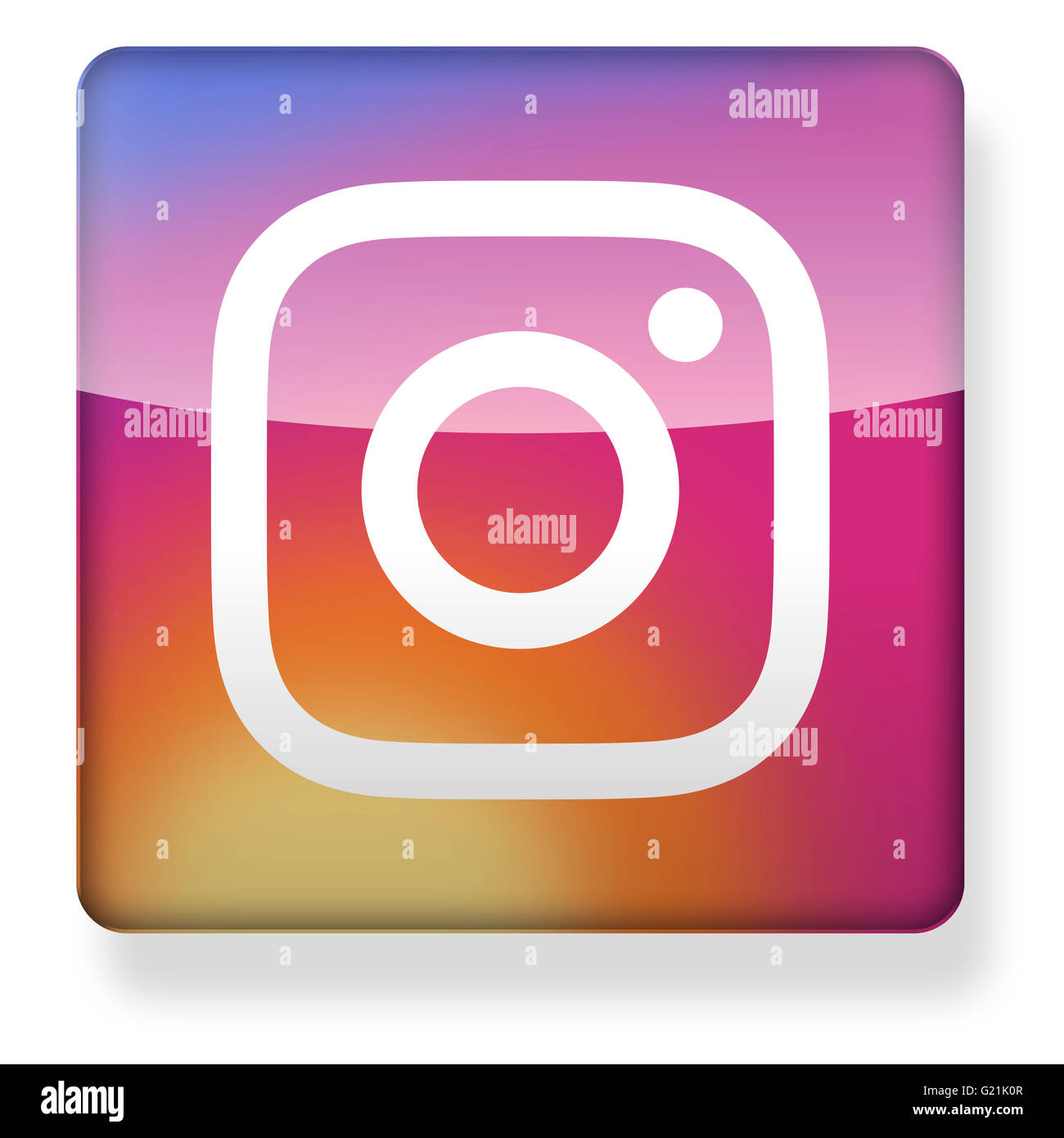 New Instagram logo as an app icon. Clipping path included. Stock Photo