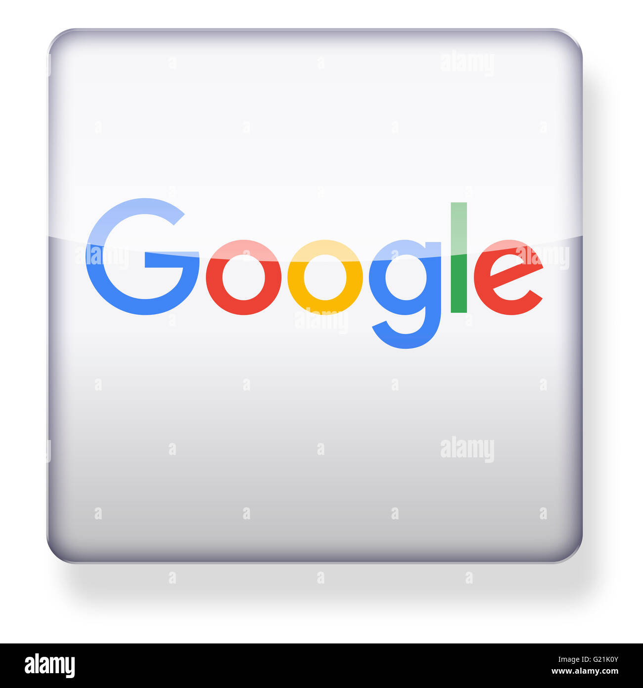 New Google logo as an app icon. Clipping path included. Stock Photo