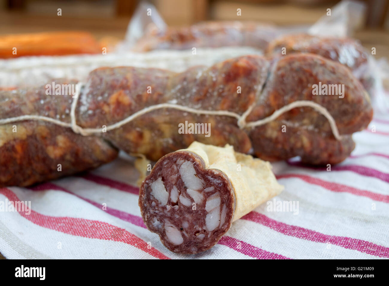 soppressata traditional calabrese salami Stock Photo Alamy