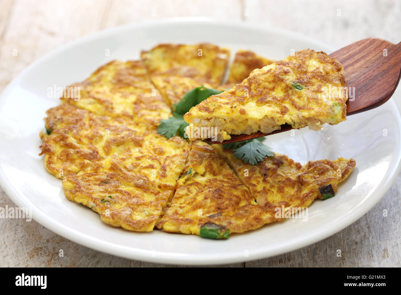 Taiwanese dried radish omelet, Taiwanese cuisine Stock Photo