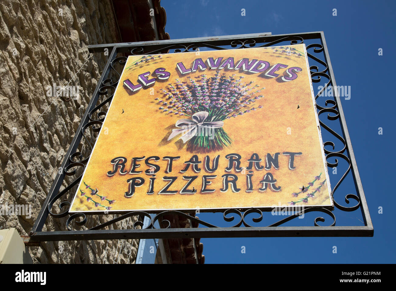 Les Lavandes; Restaurant and Pizzeria, Saint Remy de Provence; France Stock Photo Alamy