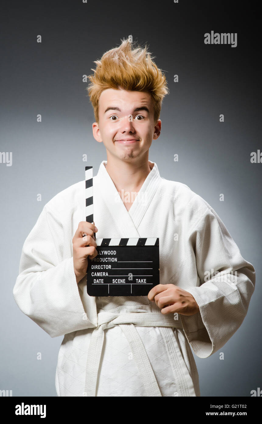 Funny karate fighter in sports concept Stock Photo - Alamy