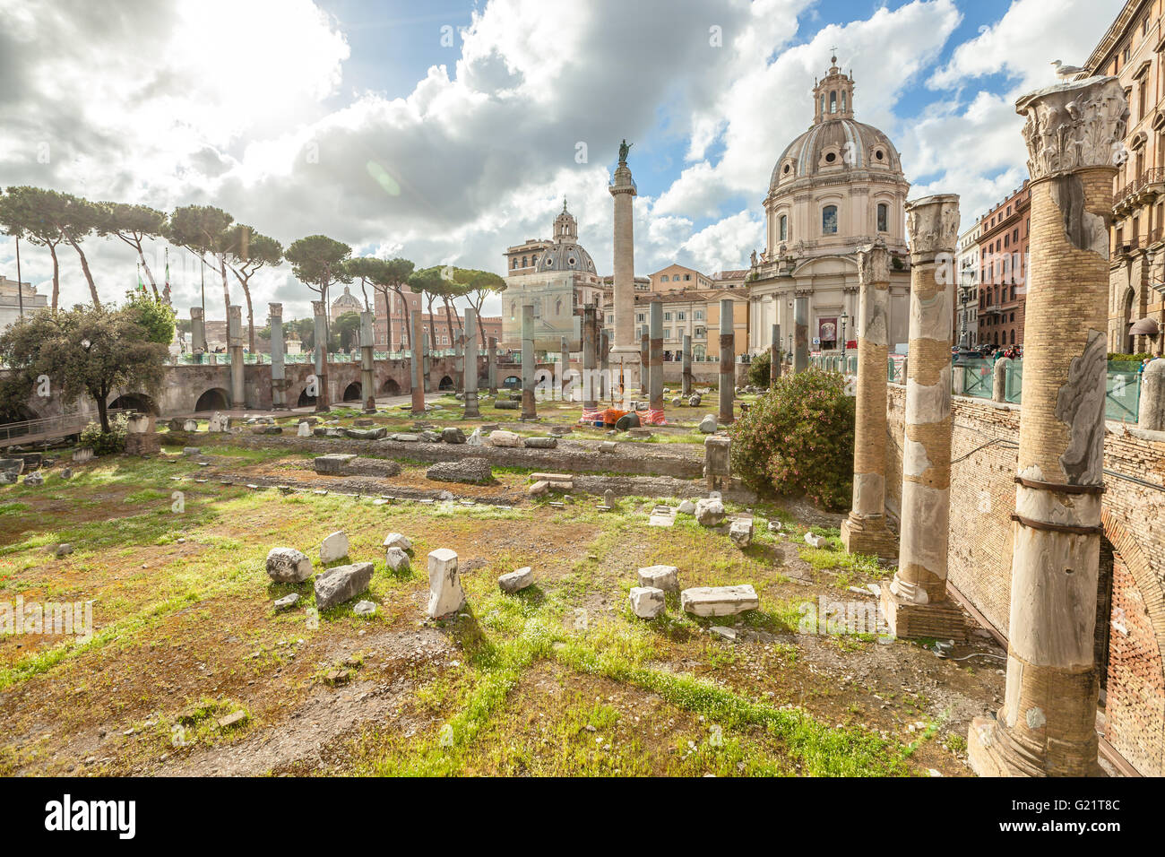 Basilica Ulpia Roma Stock Photo