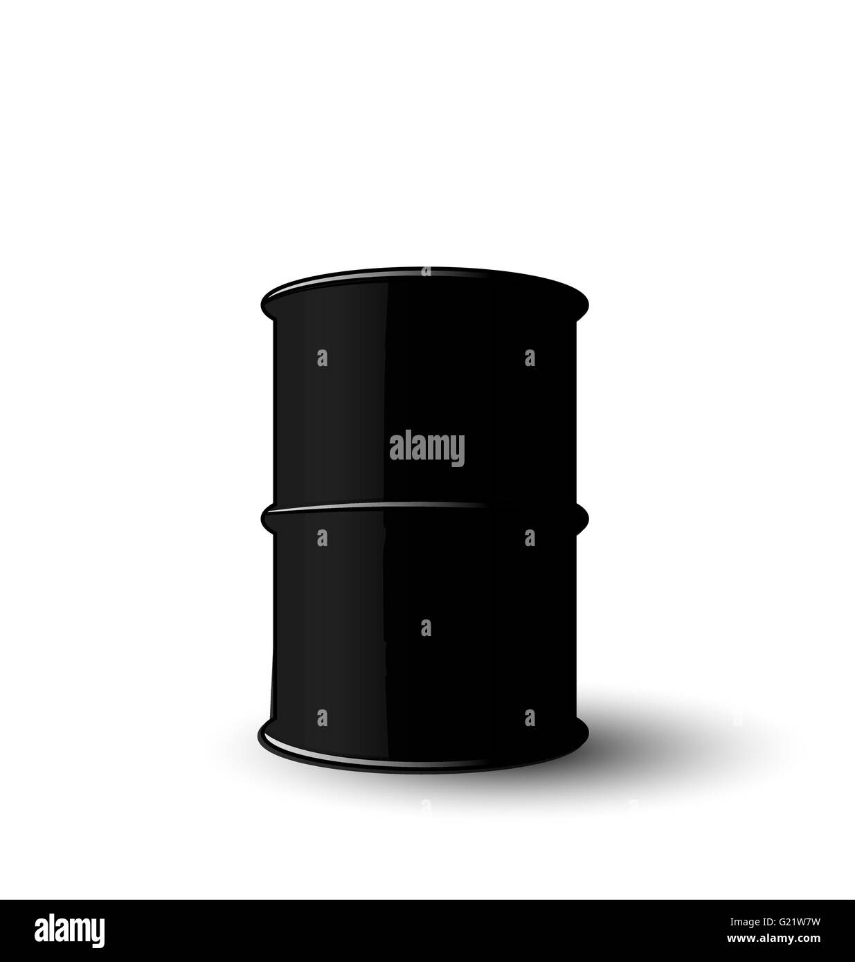 Black Metal Barrel of Oil Isolated on White Background Stock Vector