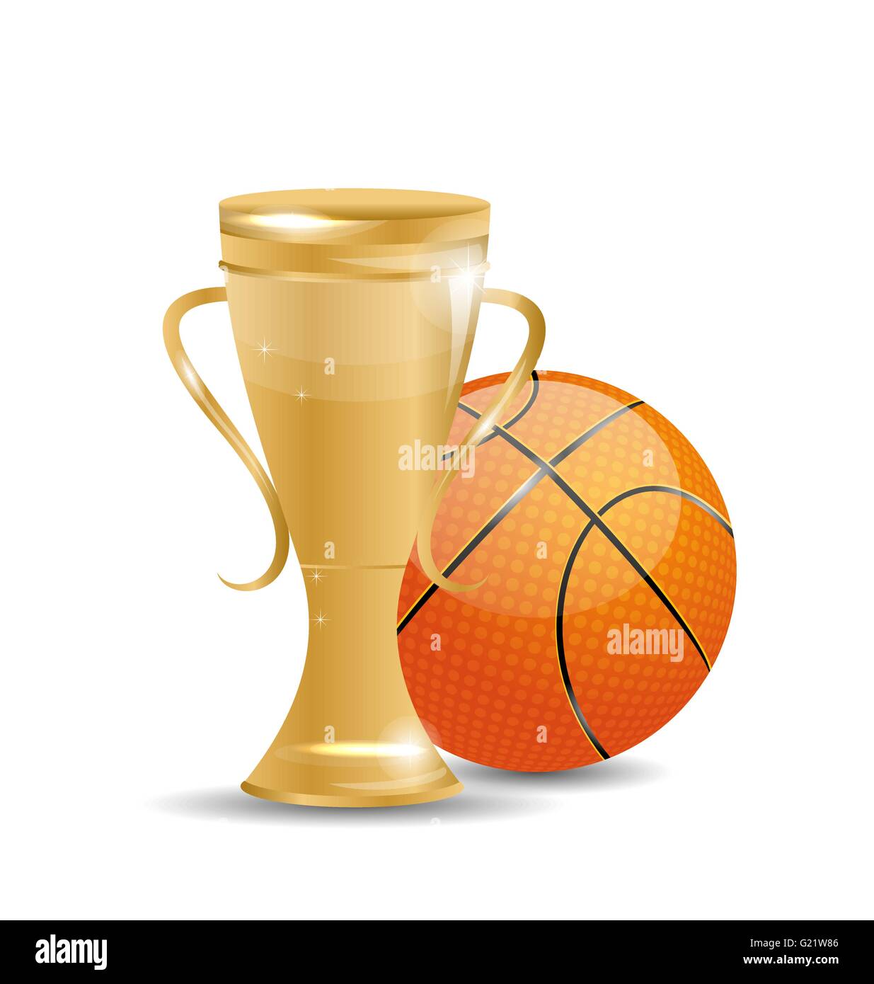Golden Trophy with Basketball Ball Stock Vector Image & Art - Alamy