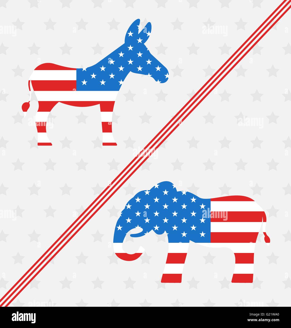 Donkey And Elephant As A Symbols Vote Of USA Stock Vector Image & Art ...