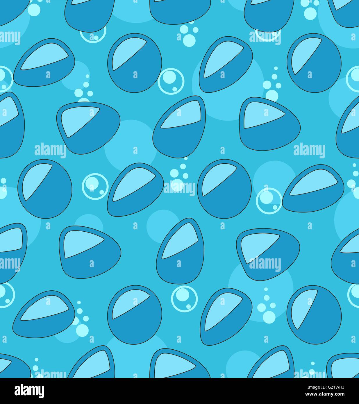 Blue Seamless Pattern with Water Drops. Aqua Wallpaper Stock Vector ...