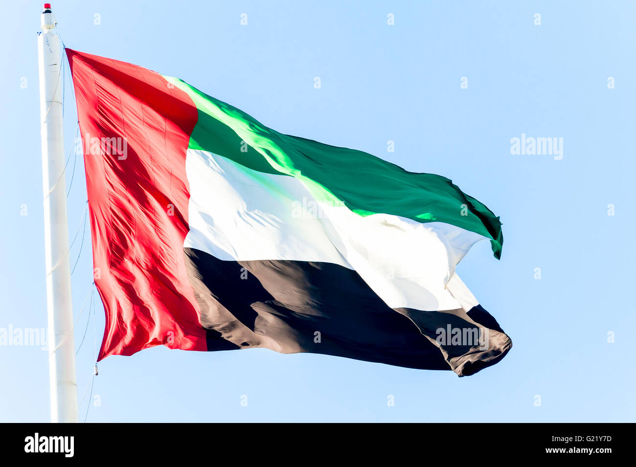 United Arab Emirates flag waving on the wind Stock Photo