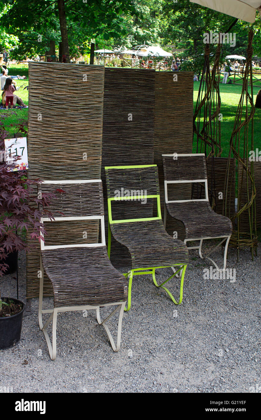 Samples Of Garden Decor Such As Wooden Chairs In A Wonderful
