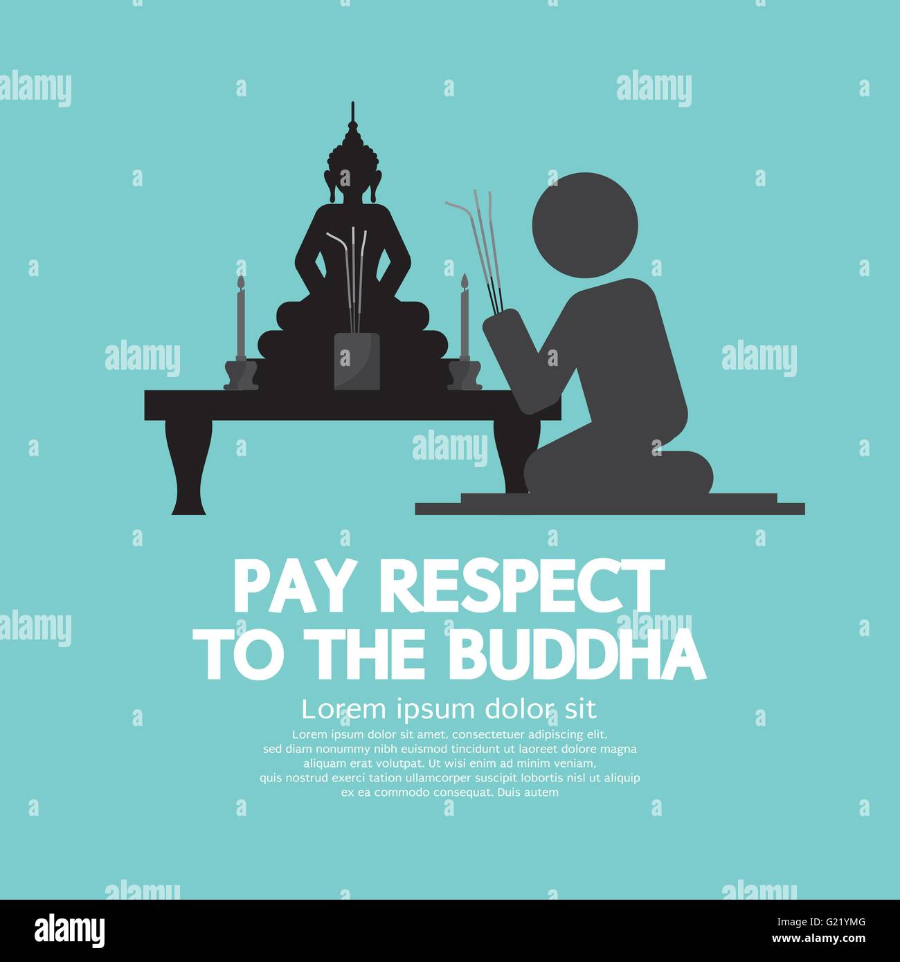 Pay Respect To The Buddha Vector Illustration Stock Vector