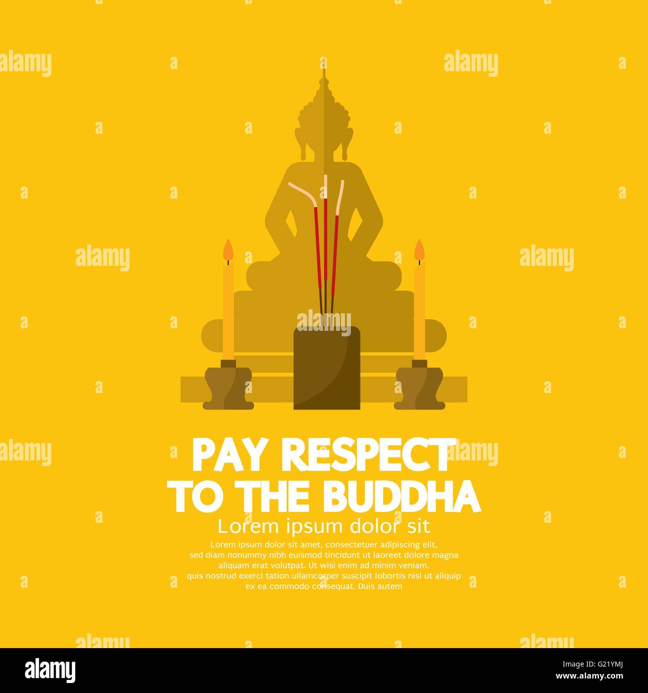 Pay Respect To The Buddha Vector Illustration Stock Vector