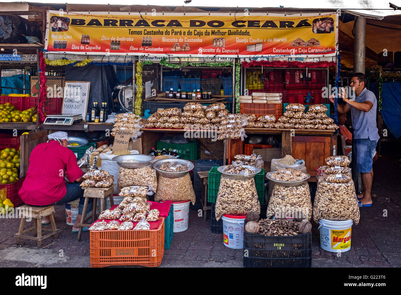 Nuts For Sale At The Ver O Peso Market Belem Brazil Stock Photo Alamy