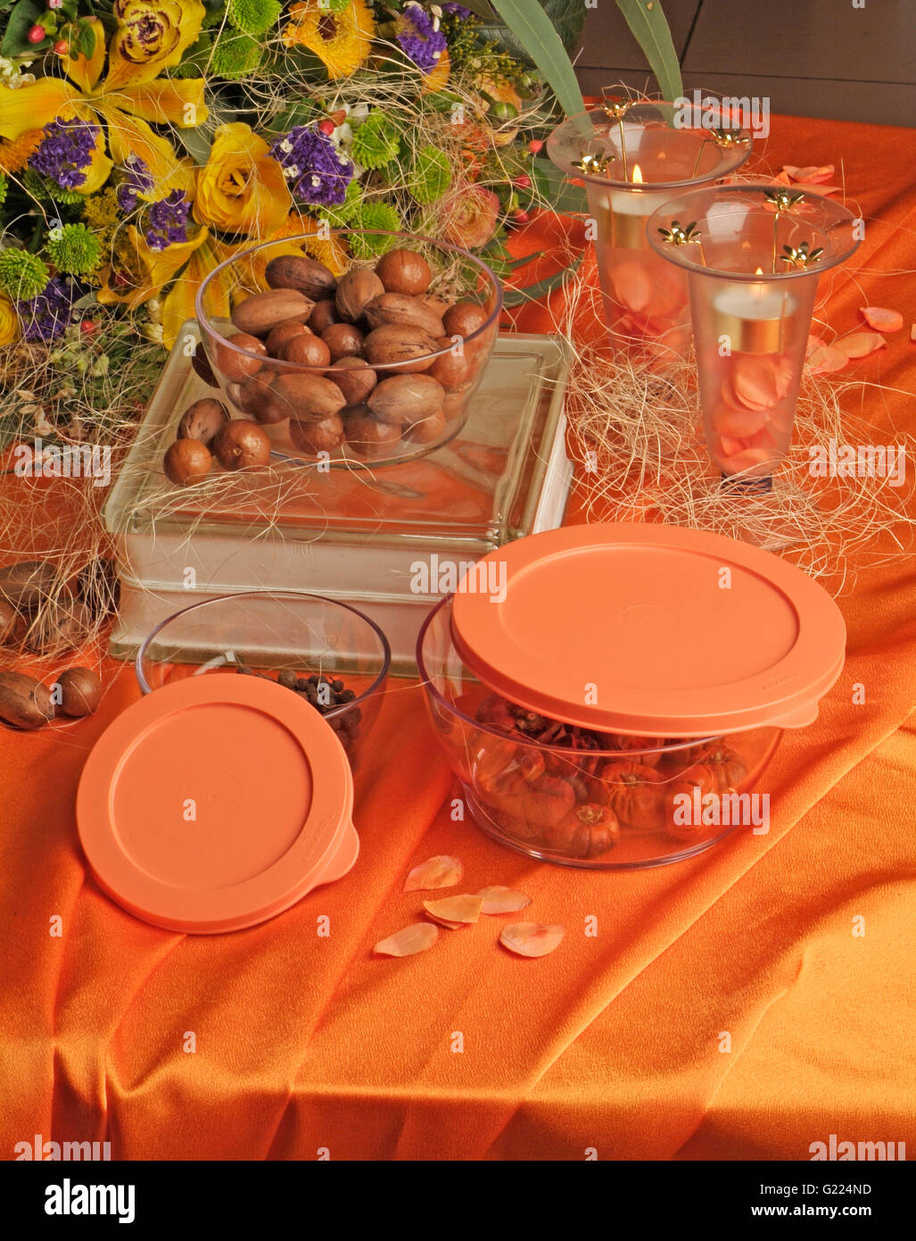 Nuts in Glass food storage Stock Photo Alamy