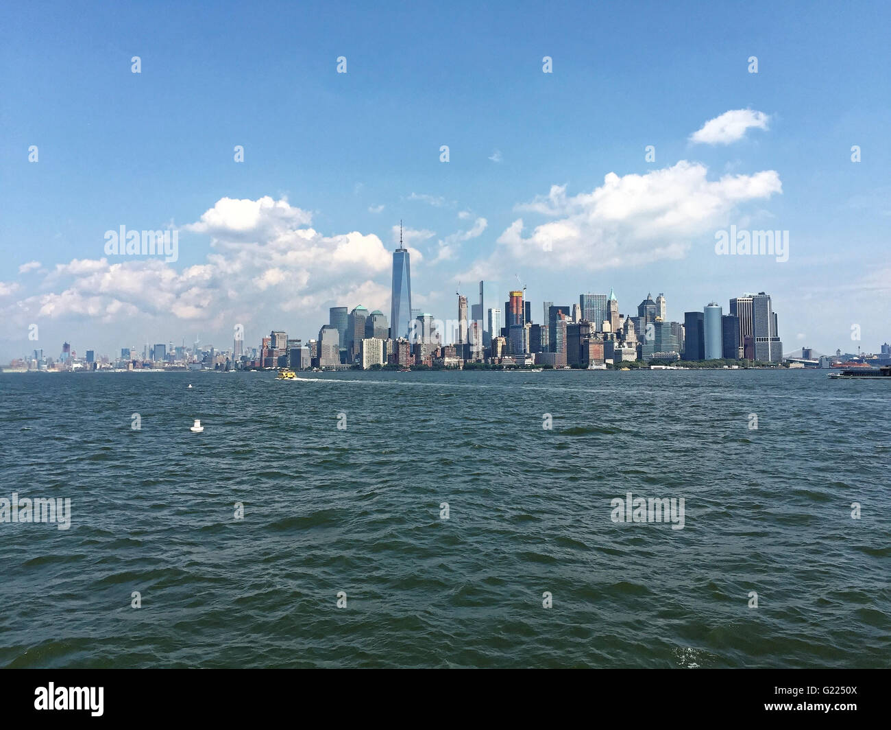 The skyline of lower downtown Manhattan, New York City Stock Photo