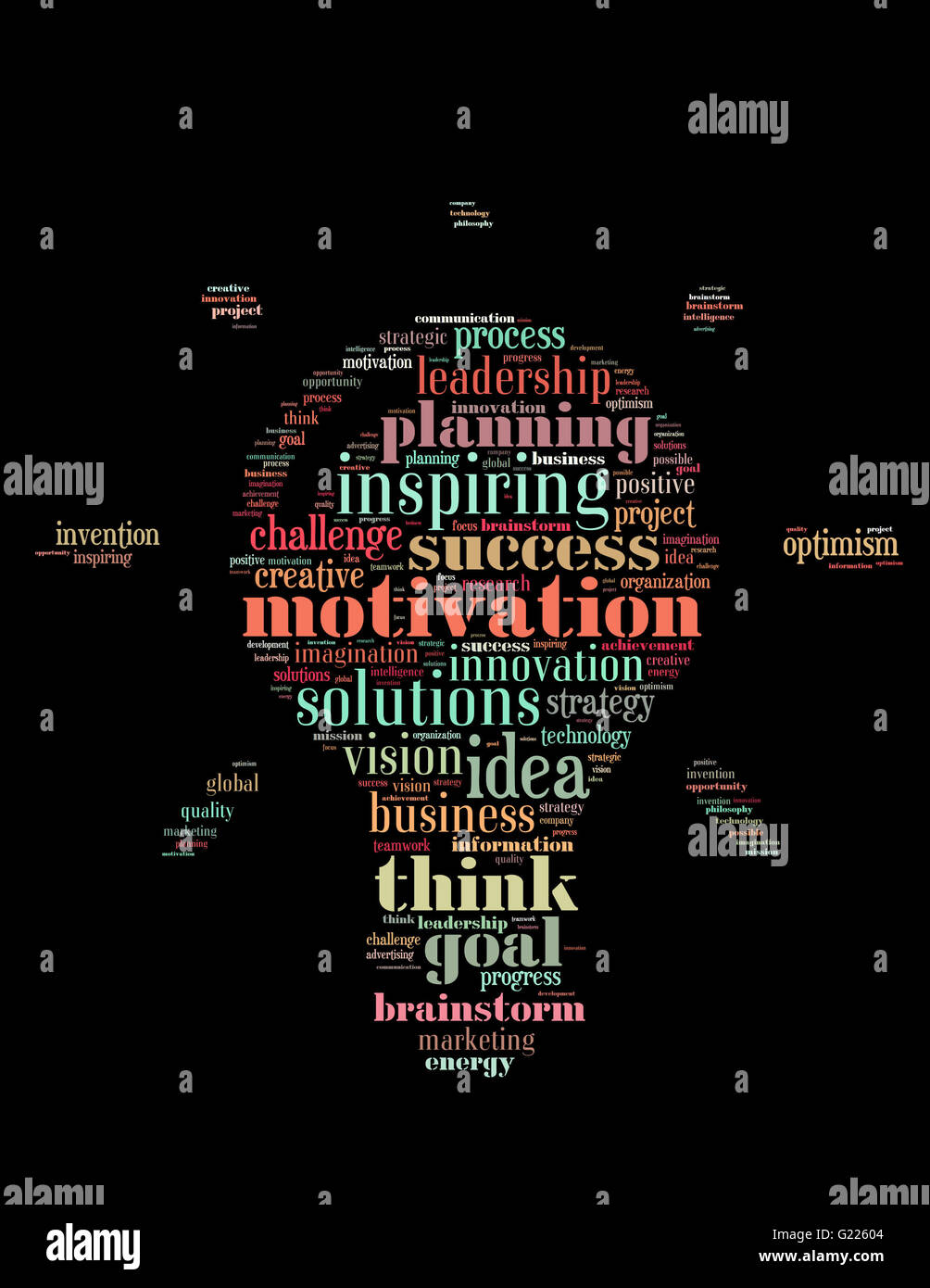 Light Bulb Idea, word cloud concept on black background Stock Photo Alamy