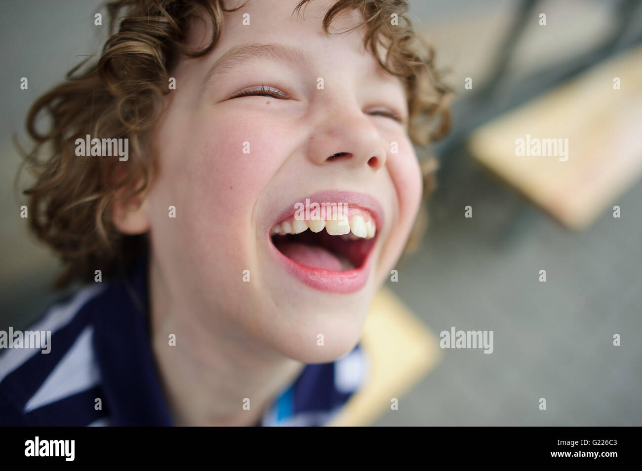 Fun laughing boy Stock Photo - Alamy