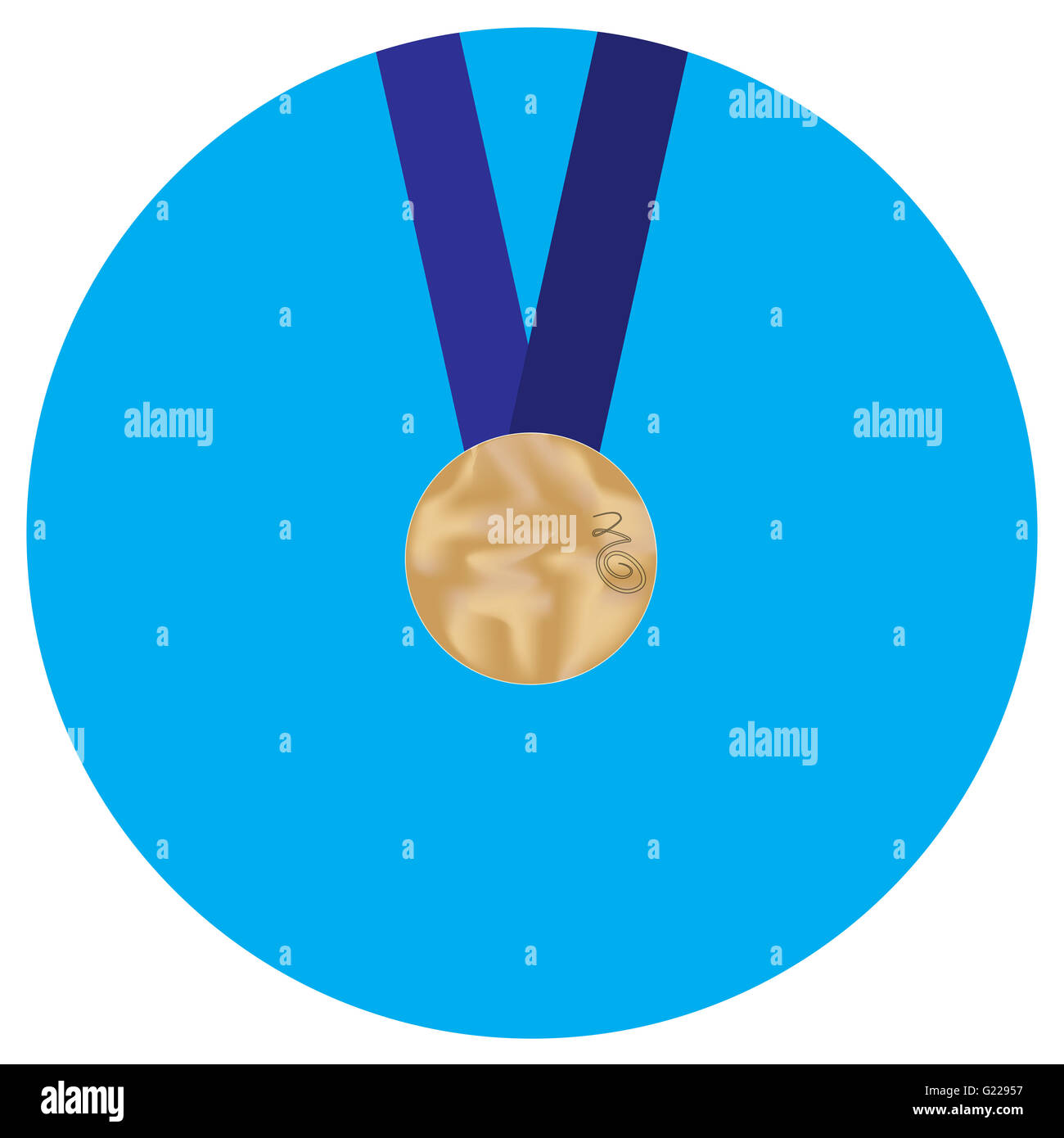 Icon bronze medal. Medal award symbol and metal prize badge achievement