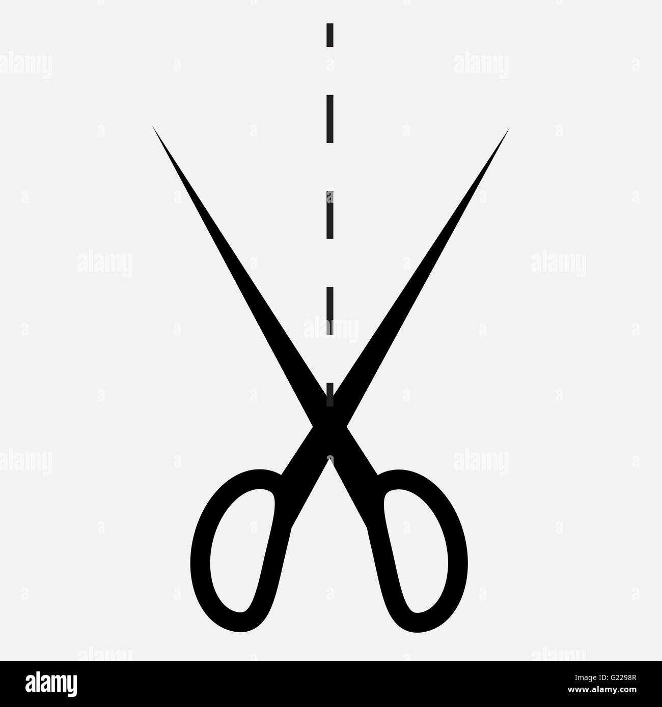 Scissors cutting icon. Scissor tool cut, sharp and dividing section