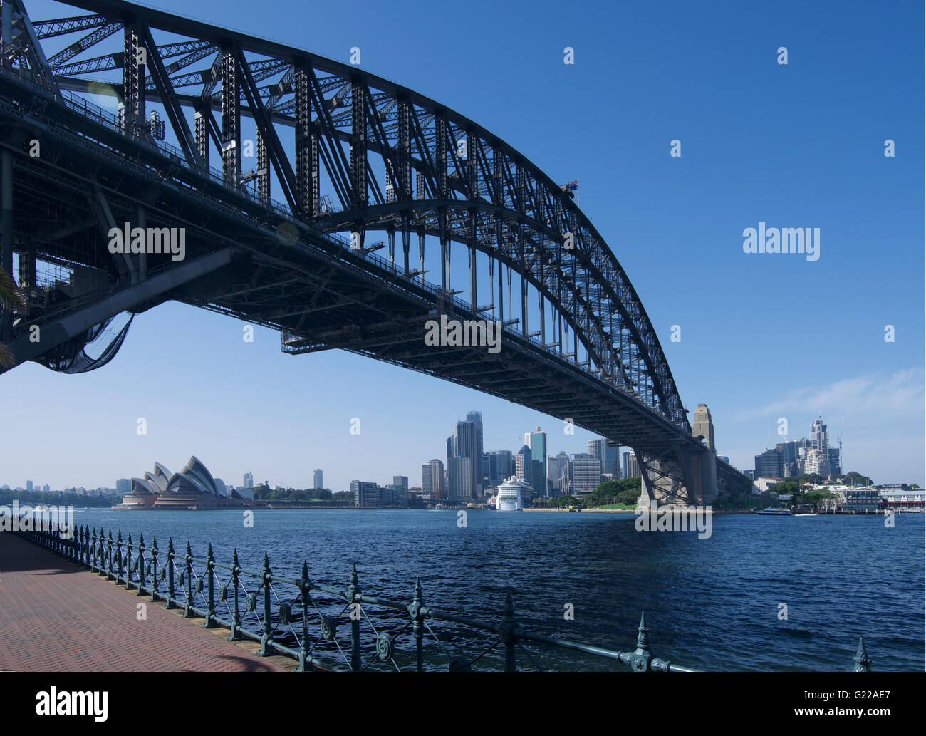 Sydney Harbour Bridge from Milsons Point Sydney NSW Australia Stock Photo