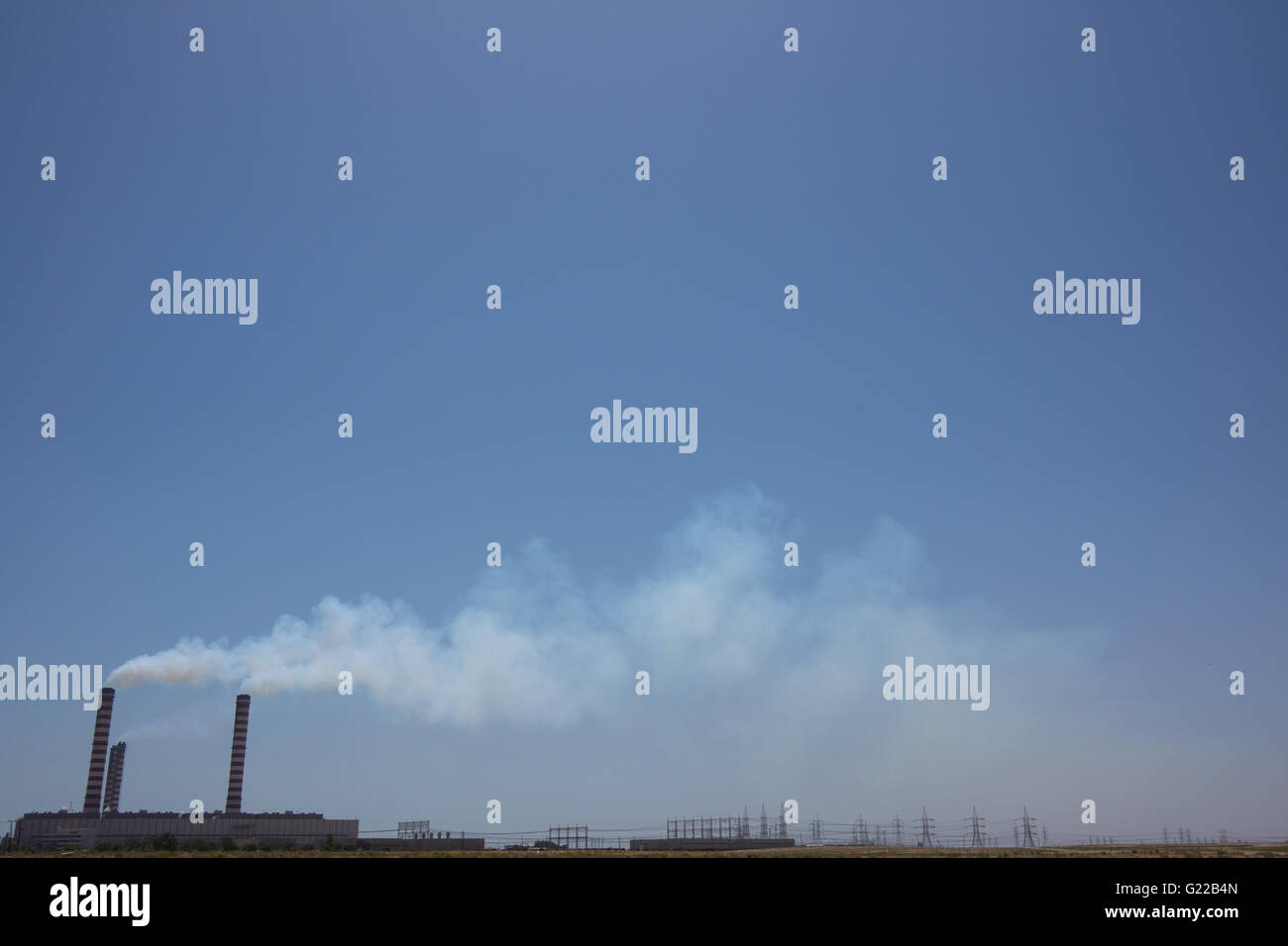 Oil fired electric power station Stock Photo