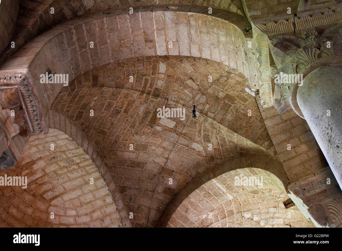Interior of Sant' Antimo abbey, Tuscany Stock Photo