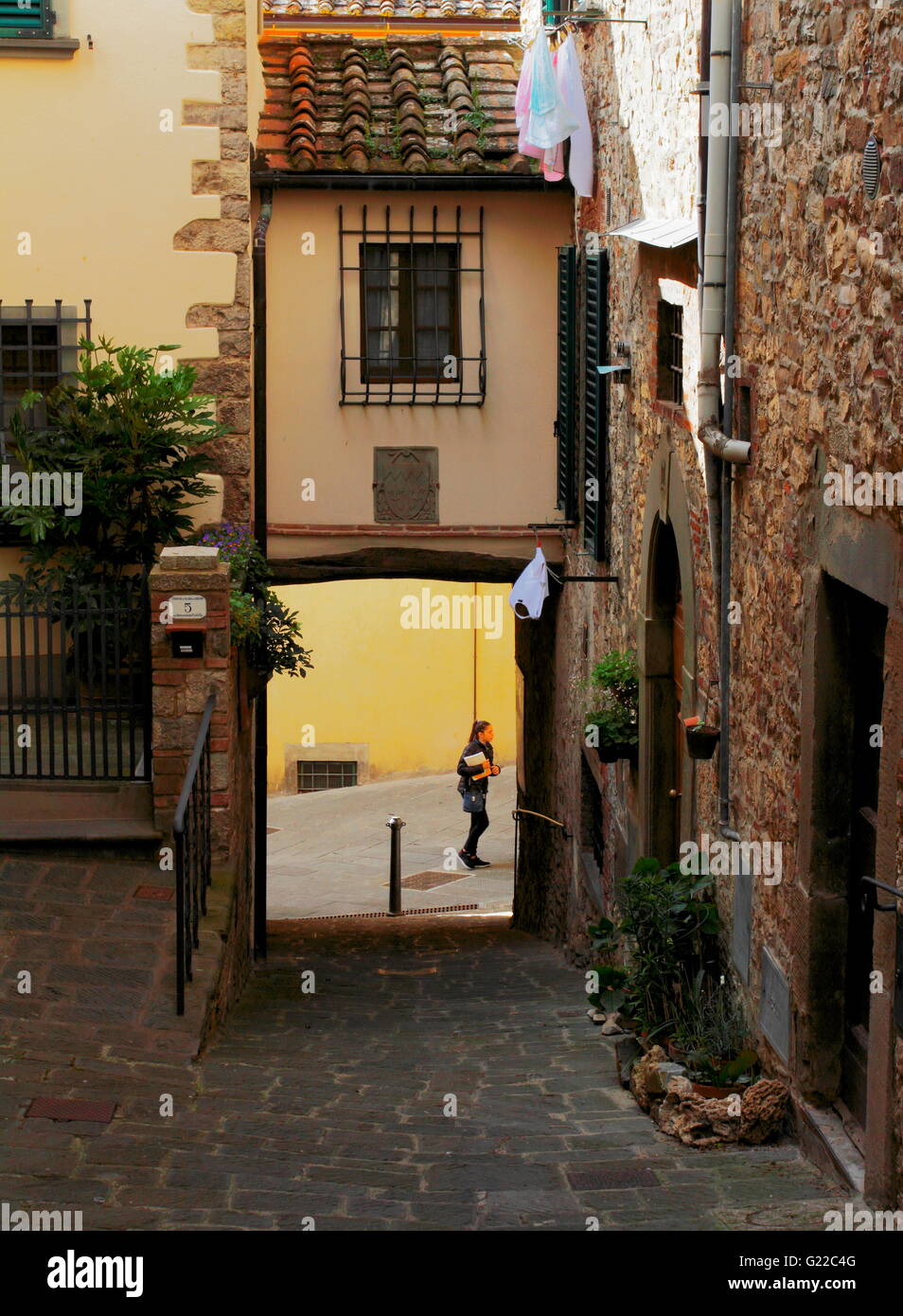 Radda in Chianti, a street moment, Tuscany Stock Photo