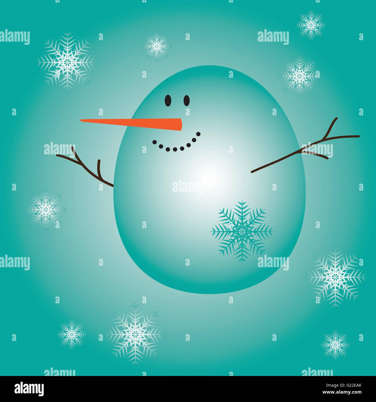 Christmas and New Year postcard with a Snowman Stock Vector