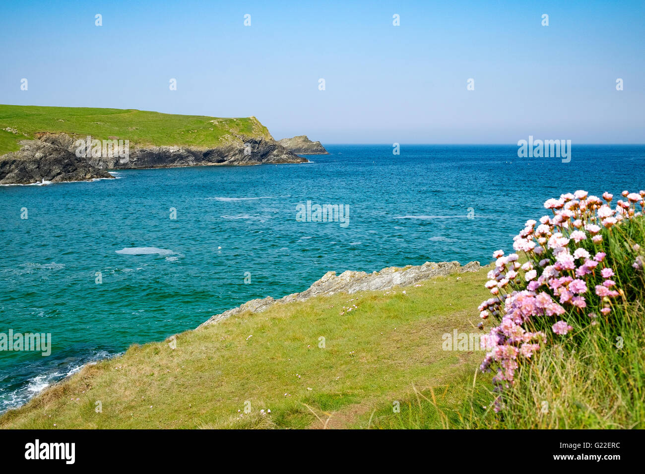 the inlet to Porth Joke near Newquay in Cornwall, UK Stock Photo
