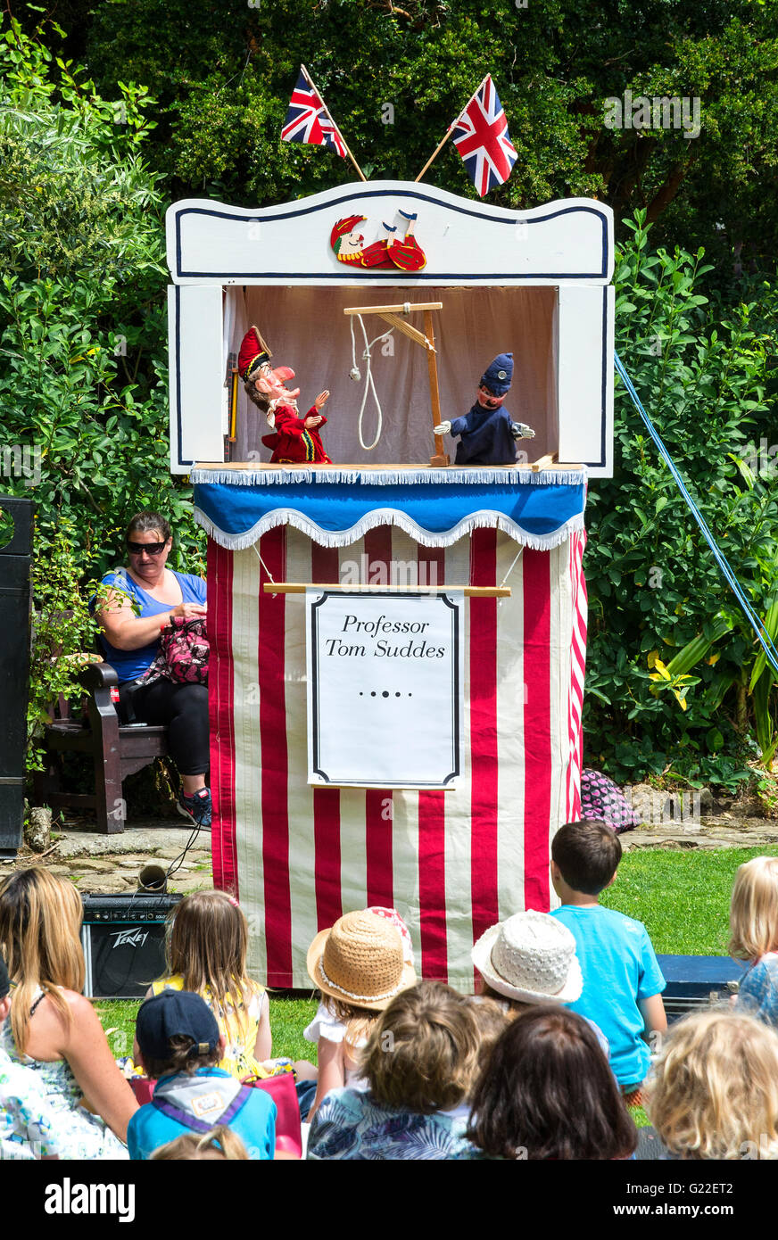 Children watching a traditional Punch and Judy show Stock Photo
