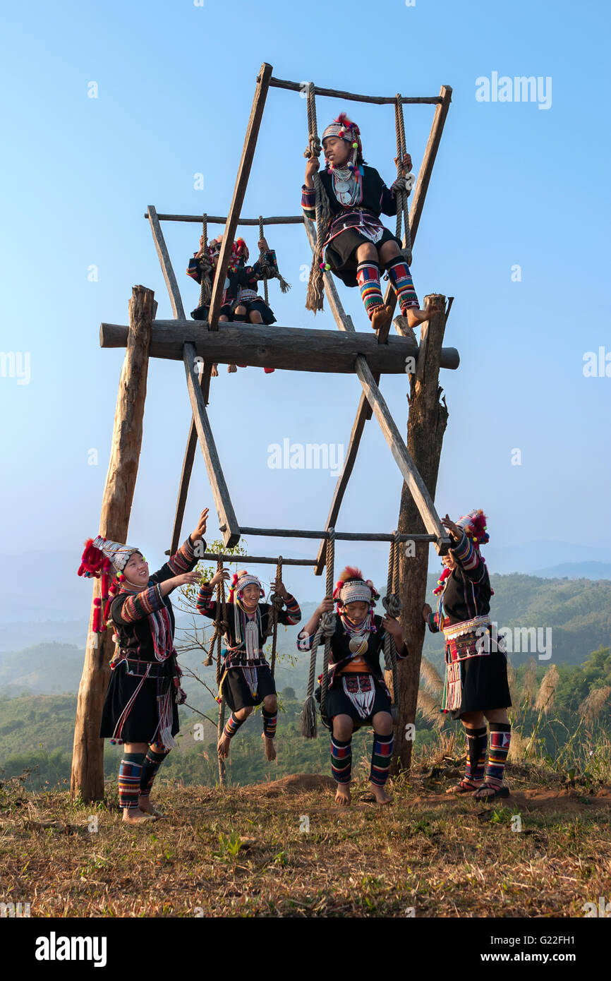 Hill Tribe People In Northern Thailand Stock Photo