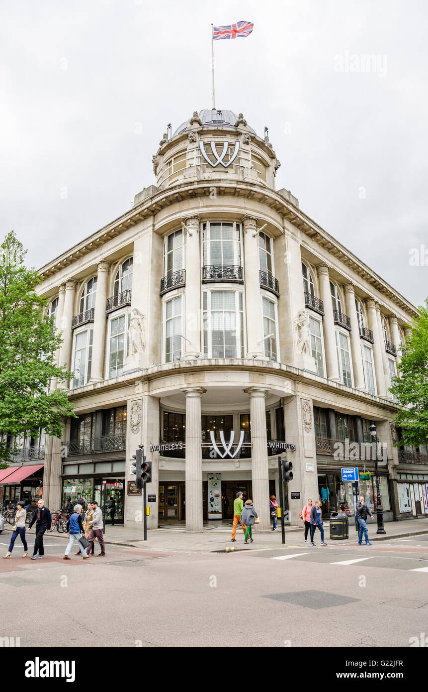 An exterior view of Whitleys shopping centre on Queensway in Bayswater