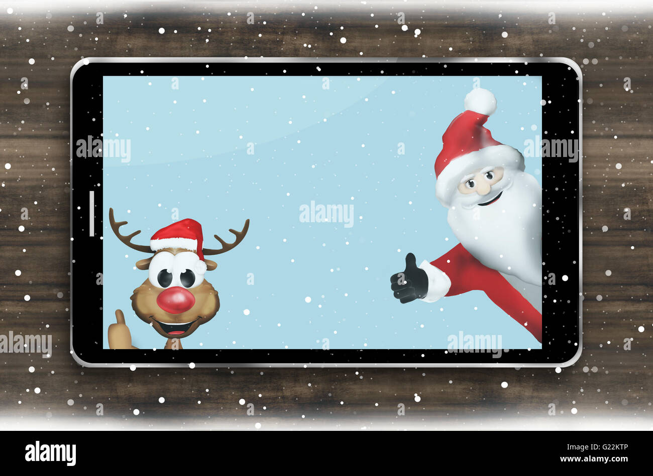 Santa Claus and Reindeer selfie photo Stock Photo